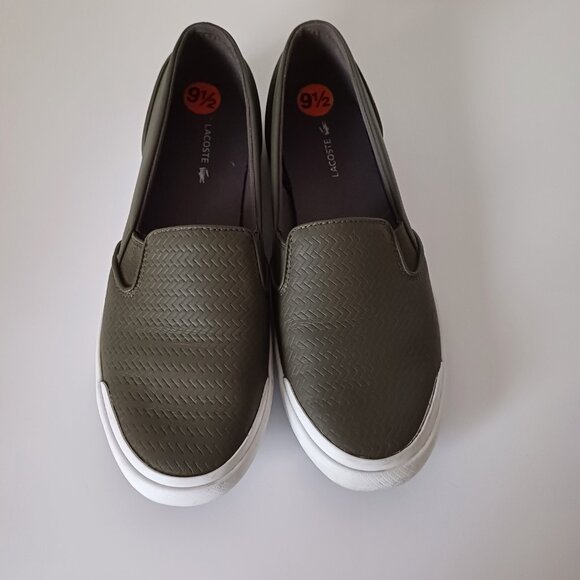 Lacoste Pull On Slip On Men’s Sneakers Army/Dark Green 9.5 - Picture 4 of 9